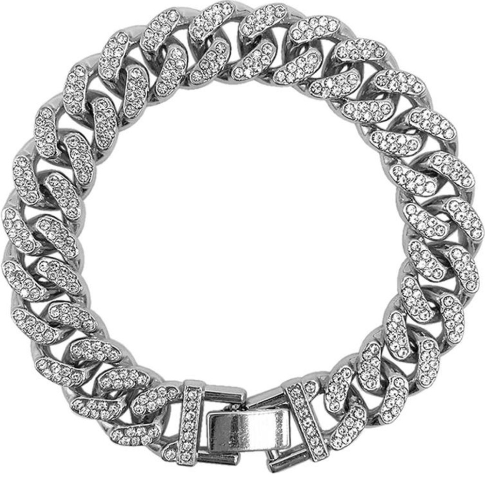 Adorina NWOT white rhodium Plated pave CZ curb bracelet